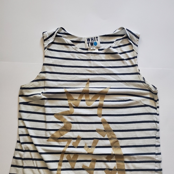 Anthropologie Whit Too Gleaming Lanai Dress- XSmall, striped with gold pineapple - Picture 4 of 13